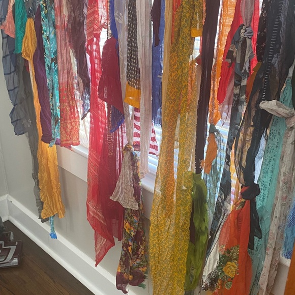 Custom Homemade Bohemian Rag Rug Curtains. - Picture 5 of 7